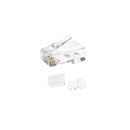 Swe-Tech 3C Cat6a RJ45 Crimp Connectors for Stranded Cable w/ wire insert guide & load bar, POE Compliant, 50pc FWT31D0-62050